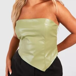 Boohoo Plus Pu Asymemetric Top